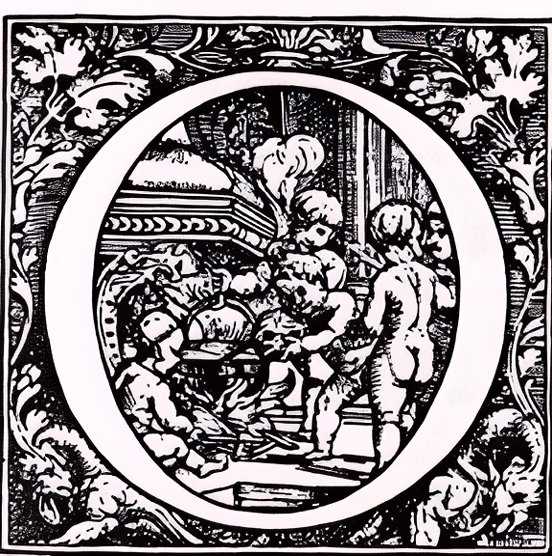 vesalius historiated initial O 1543 Fabrica vesalius historiated initial O 1543 Fabrica