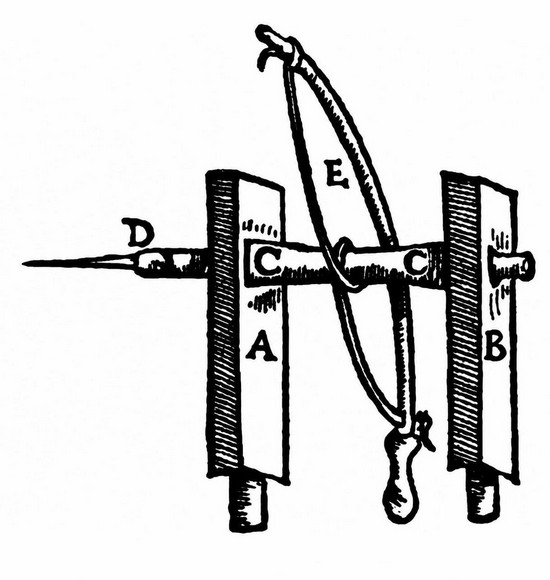 Bone drill design by Vesalius 1555 Bone drill design by Vesalius 1555