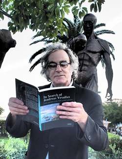 Bryan Green reading his poem in the book of Theo Dirix “ In Search of Andreas Vesalius”