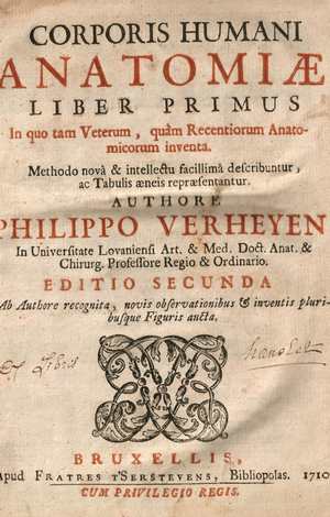 Title page of Verheyen's Corporis Humani  Anatomiae